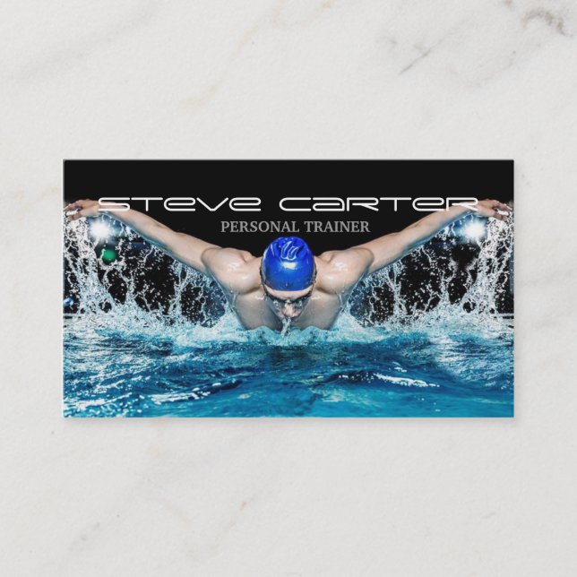 Carte De Visite forme physique professionnelle de car de piscine (Devant)