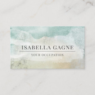 Carte De Visite Formes d'aquarelle bleu moderne Abstrait