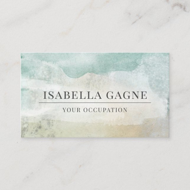 Carte De Visite Formes d'aquarelle bleu moderne Abstrait (Devant)