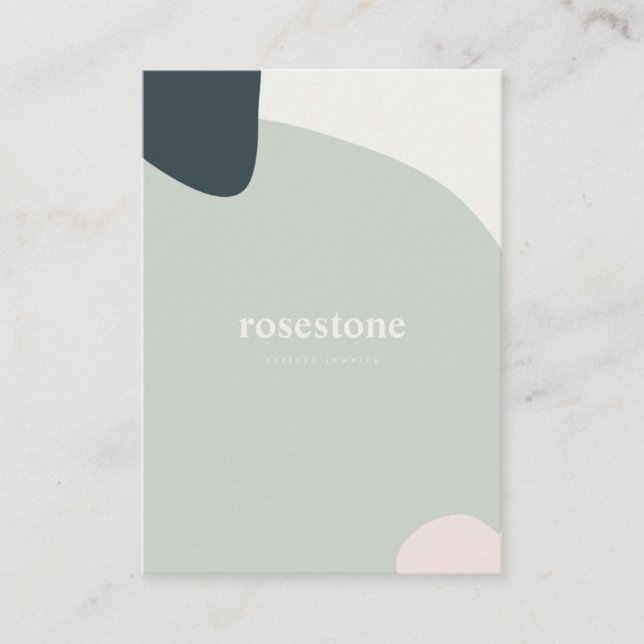 Carte De Visite Formes roses pastel Turquoises Abstraites et moder (Devant)
