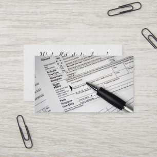 Carte De Visite Formulaire d'impôt sur le revenu 1040 avec stylo à
