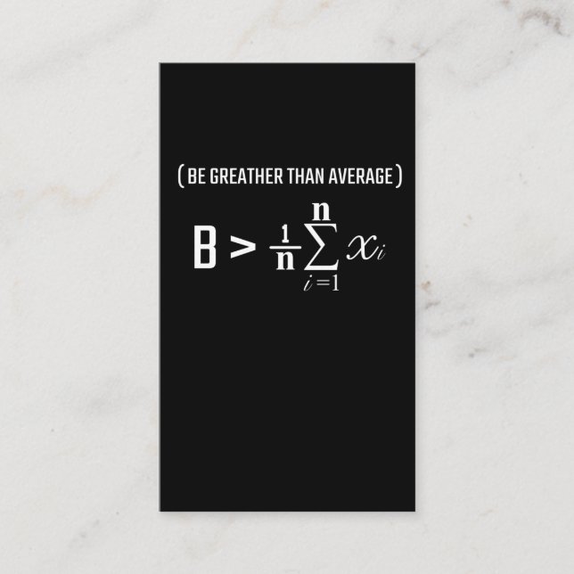 Carte De Visite Formule mathématique Humour scientifique moyen sup (Devant)