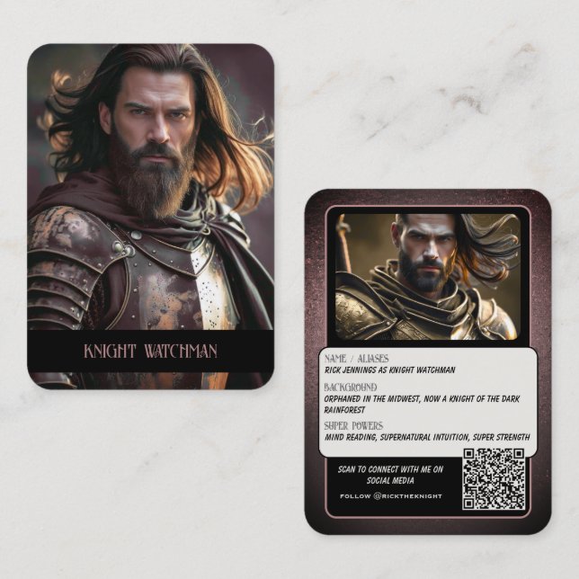 Carte De Visite Fortitude Cosplay Character Trading Cards QR Code (Devant / Derrière)