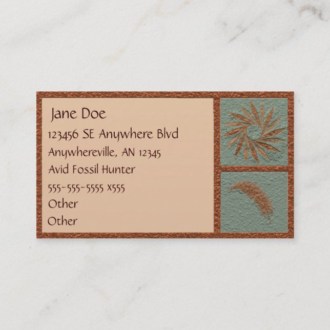 Carte de visite fossile stylisé (Devant)