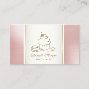 Carte De Visite Fouet à Cupcake Pailleté Élégant