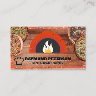 Carte De Visite Four en brique de feu   Pizza Pies