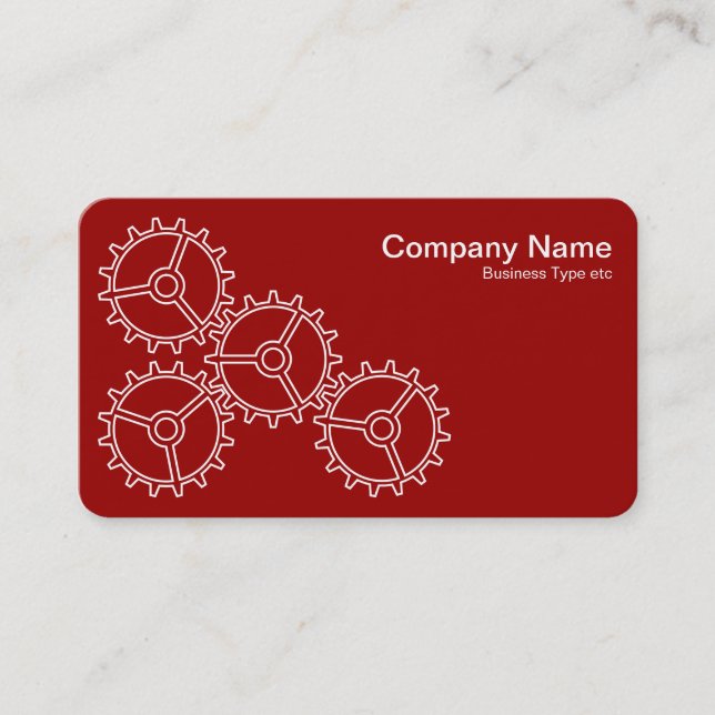 Carte De Visite Four Gears II - Blanc sur Ruby Red - Grey Back (Devant)