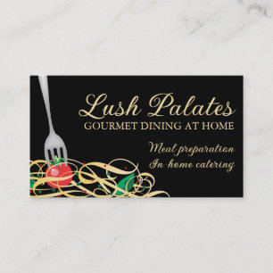 Carte De Visite fourche de tomate collé spaghetti traiteur b, Lush