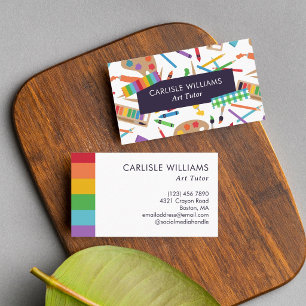 Carte De Visite Fournisseur d'art coloré Professeur de cours d'art
