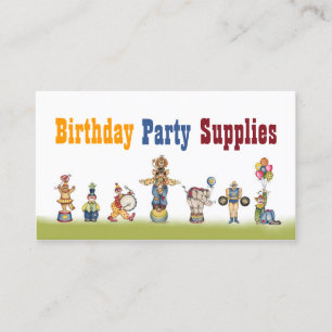 Carte De Visite Fournitures de fête d'anniversaire Location de déc