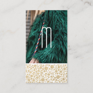 Carte De Visite Fourrure verte   Modèle mode   Consultant