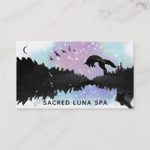Carte De Visite Fox cosmique de lune d'arc-en-ciel de *~* sautant