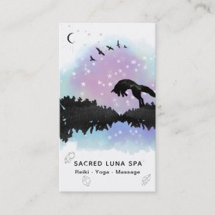 Carte De Visite Fox cosmique de lune d'arc-en-ciel de *~* sautant