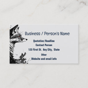 Carte De Visite Fox Foxes Head Logo Animal Howling Moon