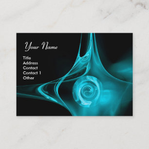 Carte De Visite FRACTAL ROSE 1 bleu clair noir