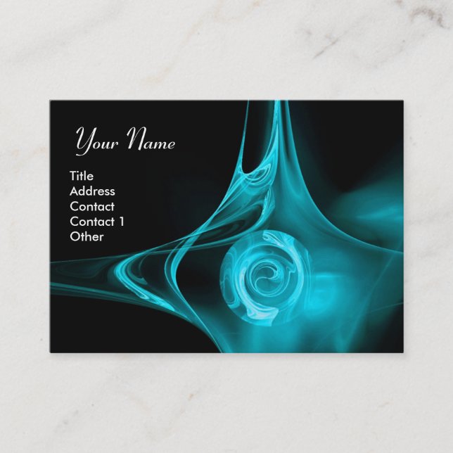 Carte De Visite FRACTAL ROSE 1 bleu clair noir (Devant)