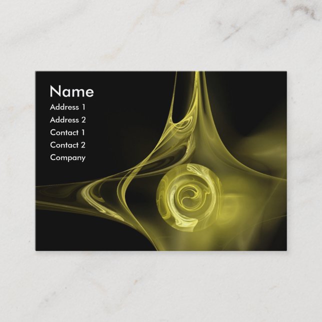 Carte De Visite FRACTAL ROSE 1 doux jaune clair noir (Devant)