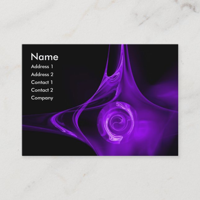 Carte De Visite FRACTAL ROSE 1 violet clair noir (Devant)