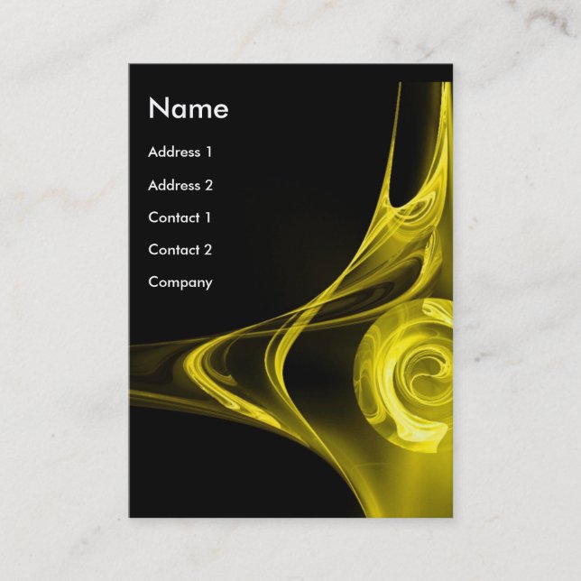 Carte De Visite FRACTAL ROSE 2 jaune -violet (Devant)
