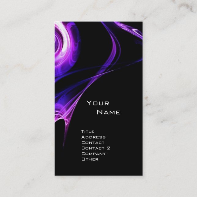 Carte De Visite FRACTAL ROSE 3 bleu clair violet violet noir (Devant)