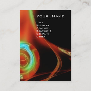 Carte De Visite FRACTAL ROSE 3 bleu vif bleu vert