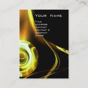 Carte De Visite FRACTAL ROSE 3 jaune vif orange brun noir