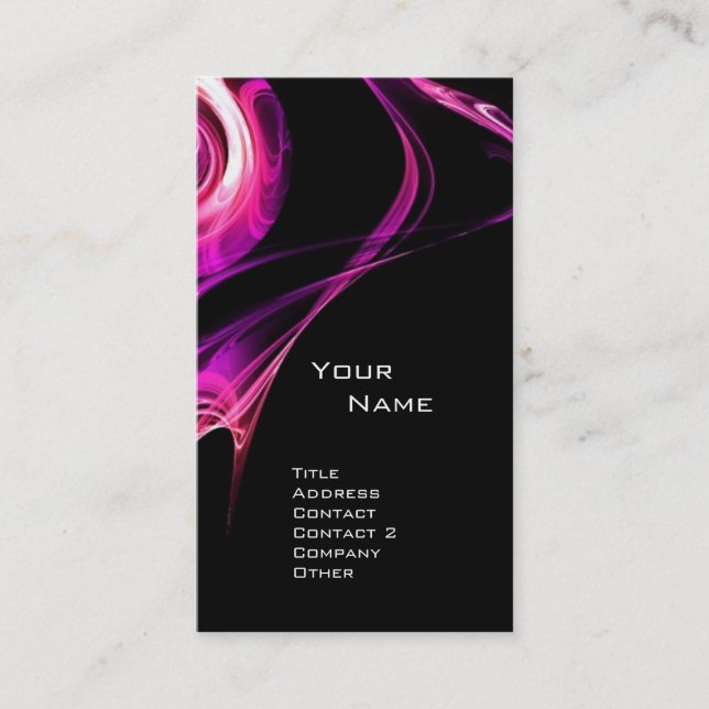 Carte De Visite FRACTAL ROSE 3 rose vif violet violet noir (Devant)