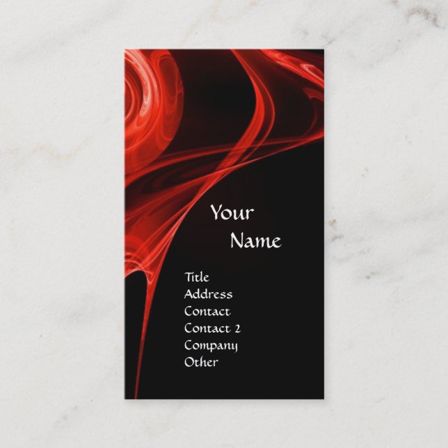 Carte De Visite FRACTAL ROSE 3 rouge vif (Devant)