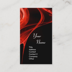 Carte De Visite FRACTAL ROSE 3 rouge vif noir