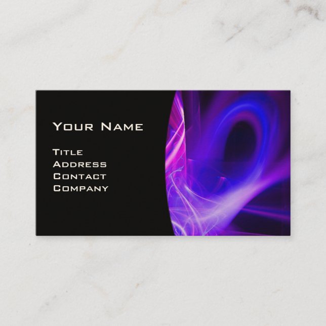 Carte De Visite FRACTAL SWIRL GEM MONOGRAS noir blanc rose (Devant)