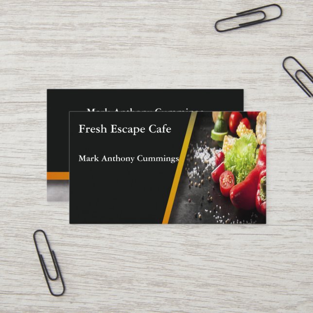 Carte de visite frais de café de légumes frais (Devant/Arrière en situation)