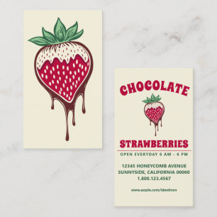 Carte De Visite fraise au chocolat