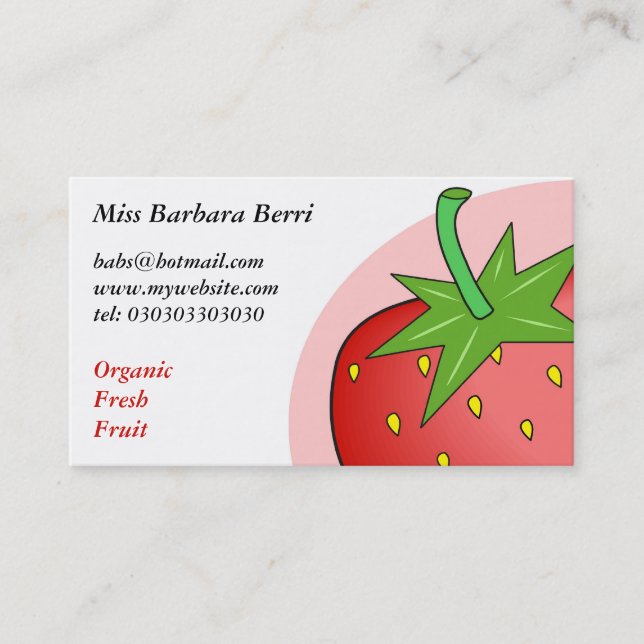 Carte De Visite Fraises (Devant)