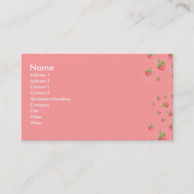 Carte De Visite Fraises (Devant)