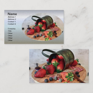 Carte De Visite Fraises Blueberries Fruits et sucreries