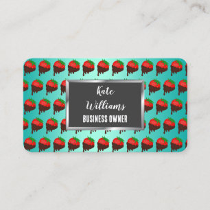 Carte De Visite Fraises de chocolat