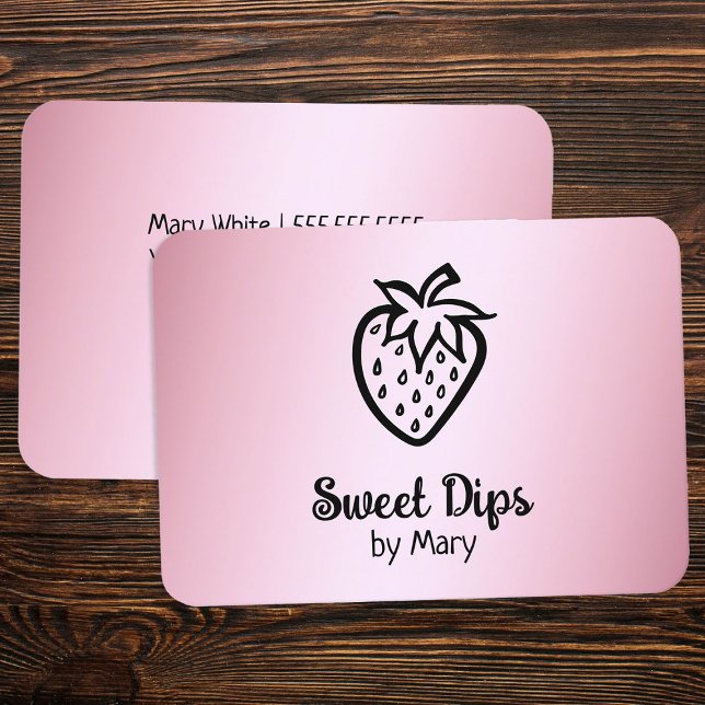 Carte De Visite 🍓 Fraises de chocolat Sucres trempés (Chocolate Strawberries Business Cards)