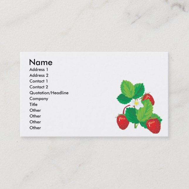 Carte De Visite fraises juteuses (Devant)