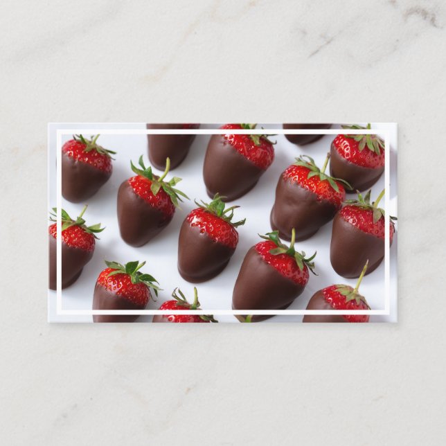 Carte De Visite Fraises trempées au chocolat (Devant)
