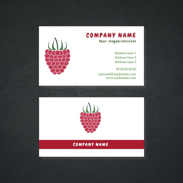 Carte de visite framboise (Raspberry Business Card)