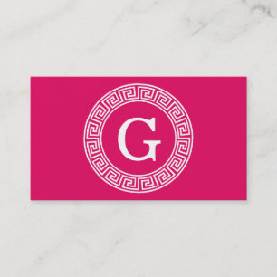 Carte De Visite Framboise Wht Grille Grecque Cadre De Rand Premier