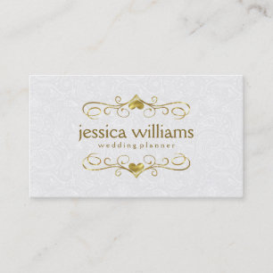 Carte De Visite Frame Floral Brillant Avec Coeur Avec Blanc