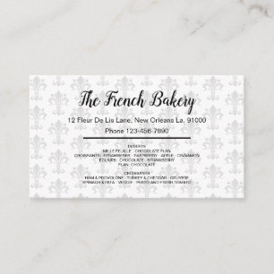 Carte De Visite Français Bakery Fleur De List Theme