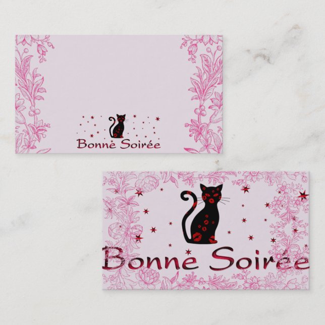 Carte De Visite Français : Bonne Soiree (Devant / Derrière)