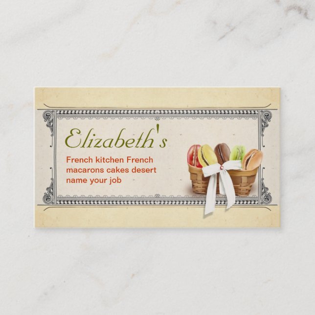 Carte de visite français de boulangerie de (Devant)