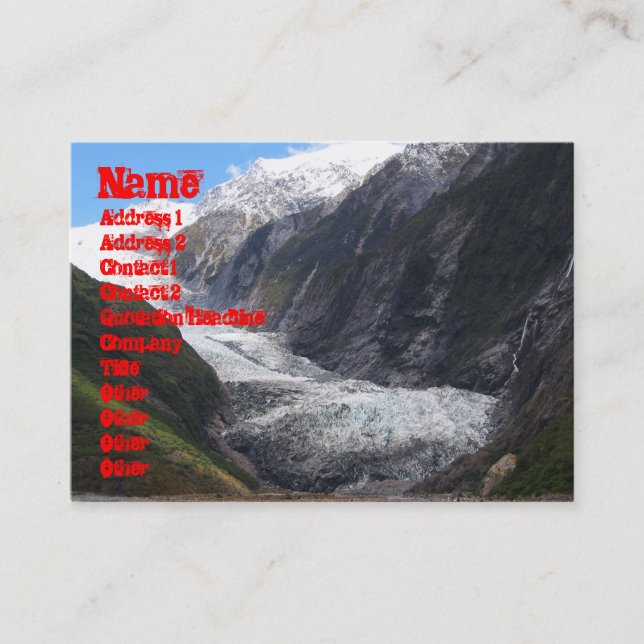 Carte De Visite Franz Josef Glacier, Nouvelle-Zélande (Devant)