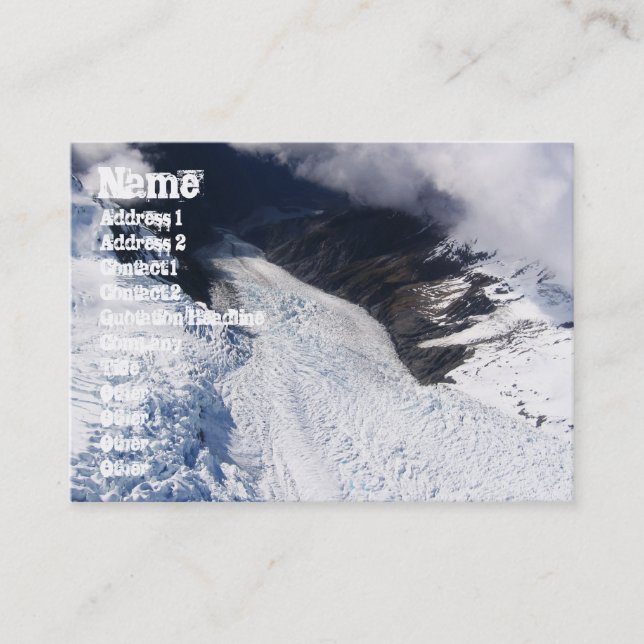 Carte De Visite Franz Josef Glacier Vue aérienne, Nouvelle-Zélande (Devant)
