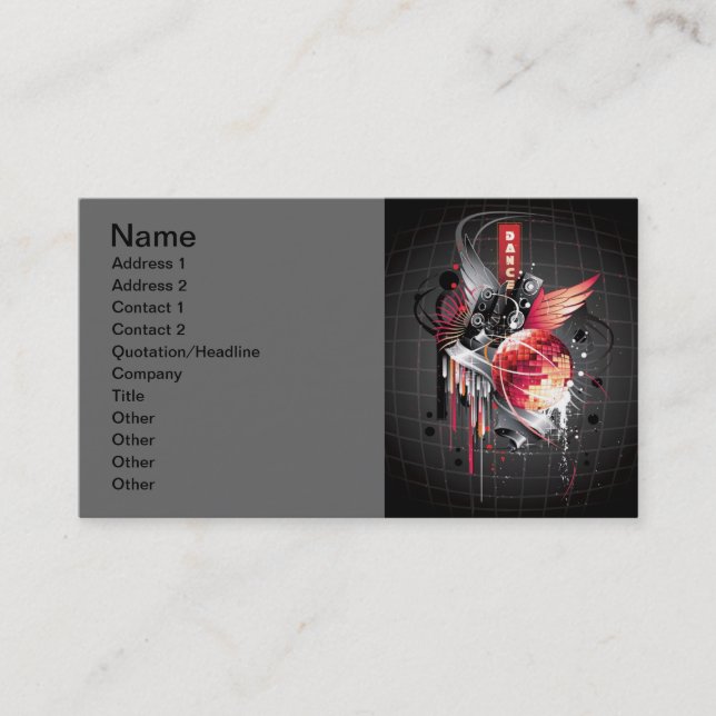 Carte De Visite Free Vector Musical Theme Tendance (Devant)