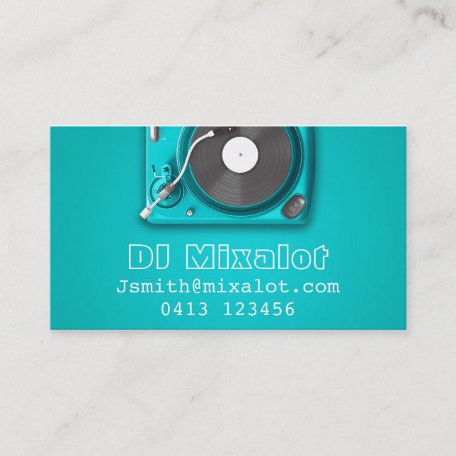 Carte De Visite Freelance DJ Disk Jockey partie musique rétro (Devant)