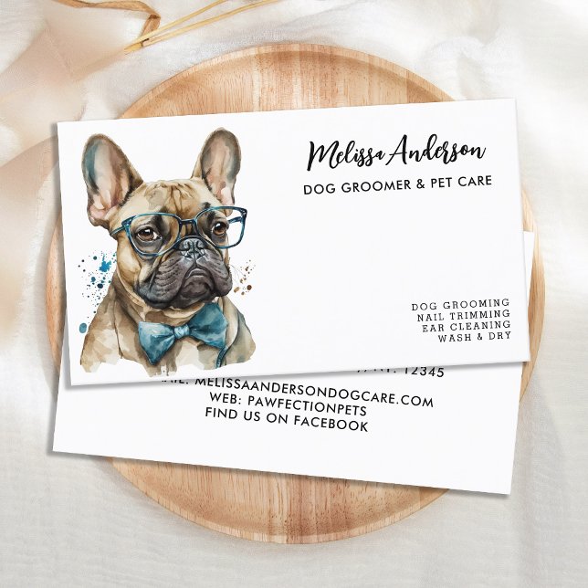 Carte De Visite French Bulldog Personnalisé Chien Groomer Soins au (Créateur téléchargé)